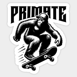 Bigfoot on a skateboard Sticker